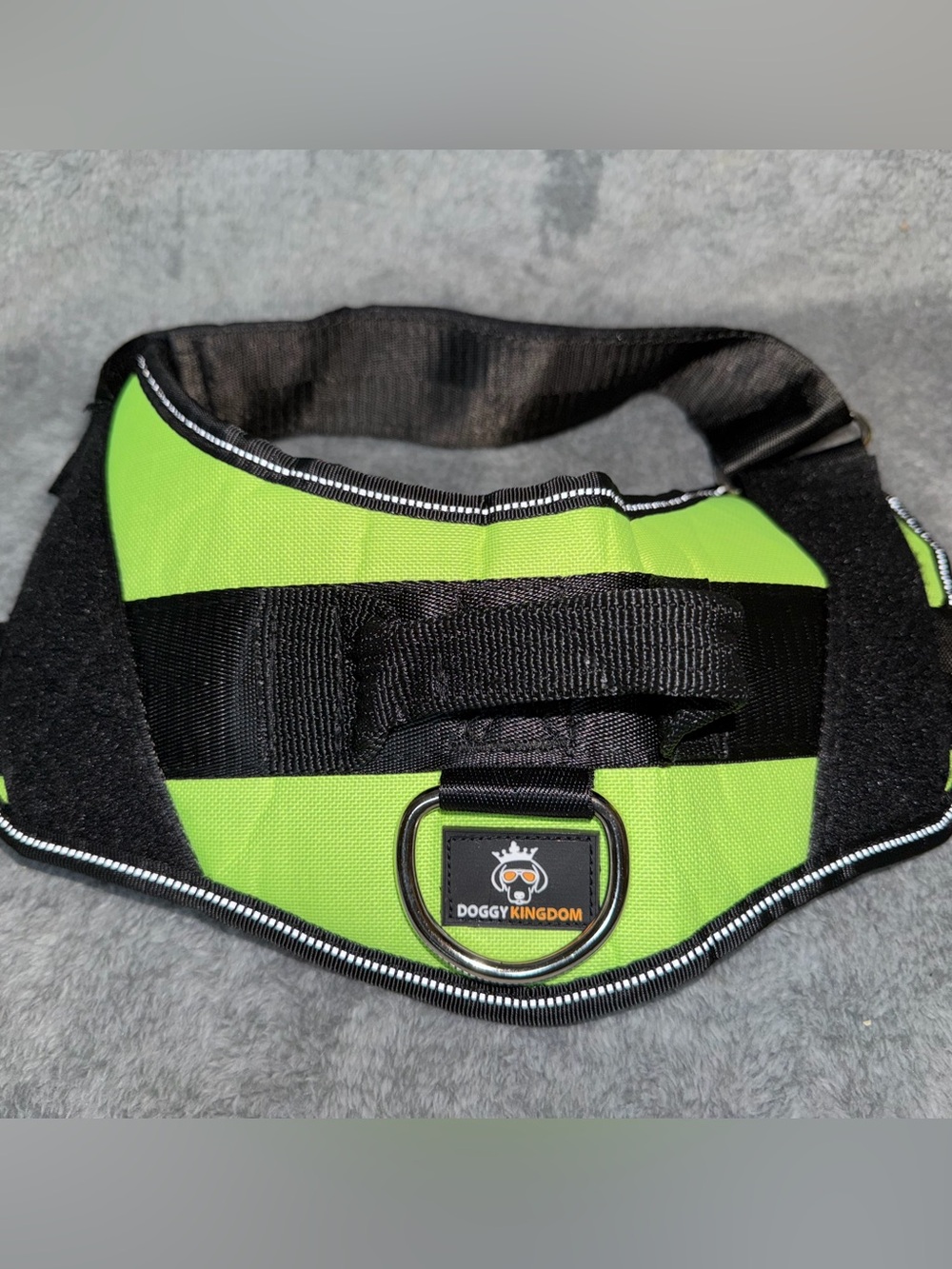 Doggy Kingdom Brand Neon Green No Pull Dog Harness Size Large Reflective Straps